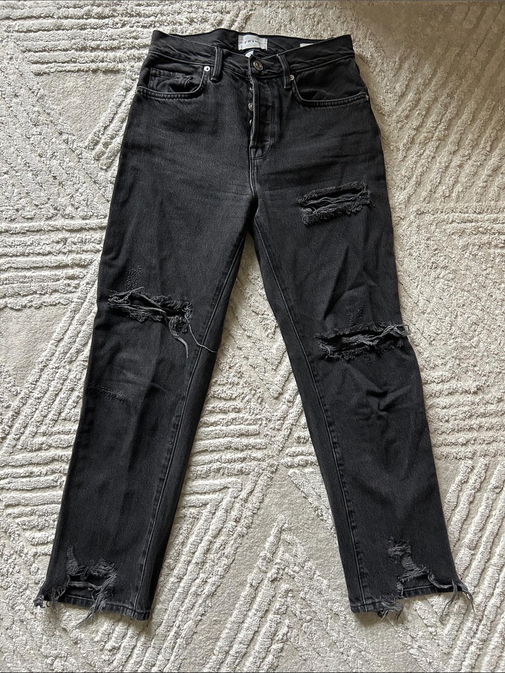 Frame Black Distressed High-Rise Women’s Le original Jeans